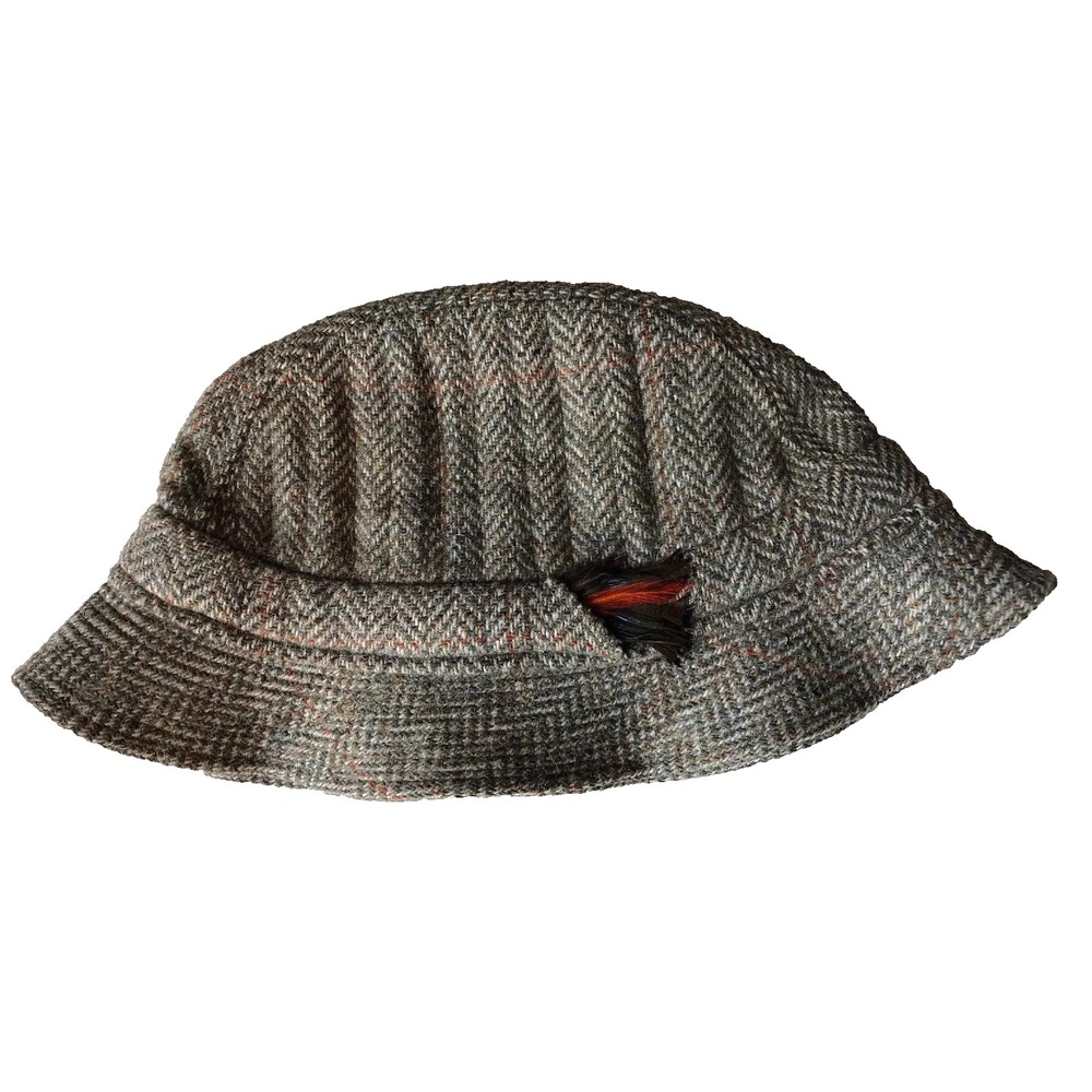 Vintage Christys' London Gillie Herring Bone Wool Twill England Size 57 Hat